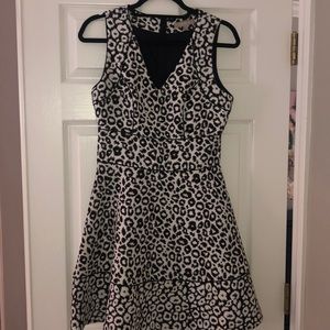 Banana Republic - White/Black leopard A-line dress